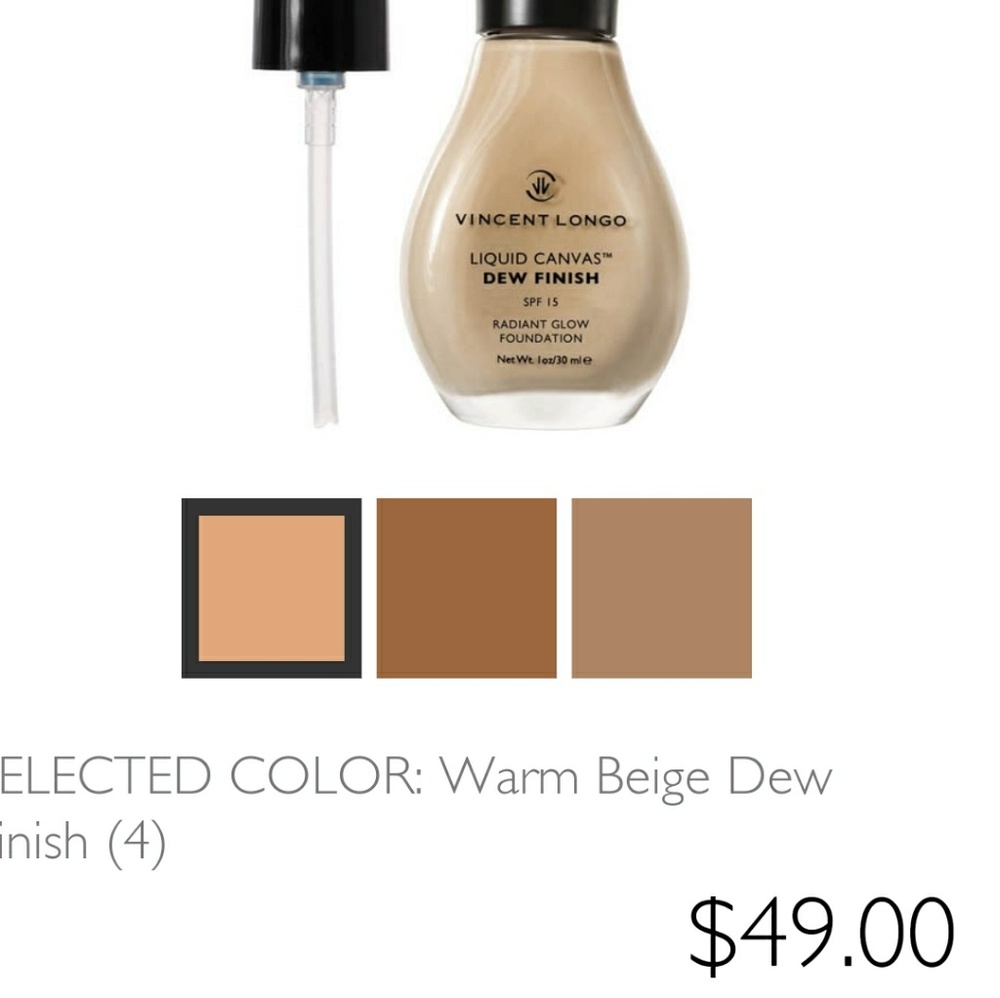 Vincent Longo liquid canvas dew finish foundation